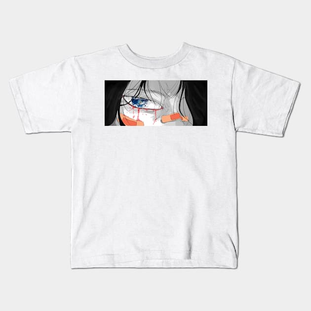 eyes that were crying emptiness Kids T-Shirt by aesthetic shop